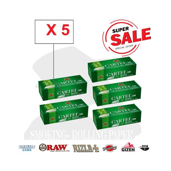 Άδεια τσιγάρα για γέμισμα Cartel Menthol Regular 15 mm – συσκευασία με 200 άδεια τσιγάρα