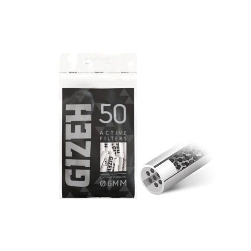master-132 Φιλτράκια ενεργού άνθρακα Gizeh Black Extra Slim 6 mm – 50 φίλτρα