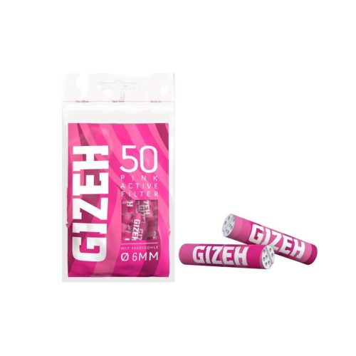 Φιλτράκια ενεργού άνθρακα Gizeh Pink Extra Slim 6 mm – 50 φίλτρα