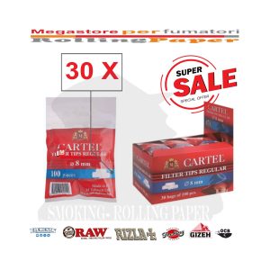 Φιλτράκια Cartel Regular 8 × 15 mm – 30 σακουλάκια των 100 φίλτρων