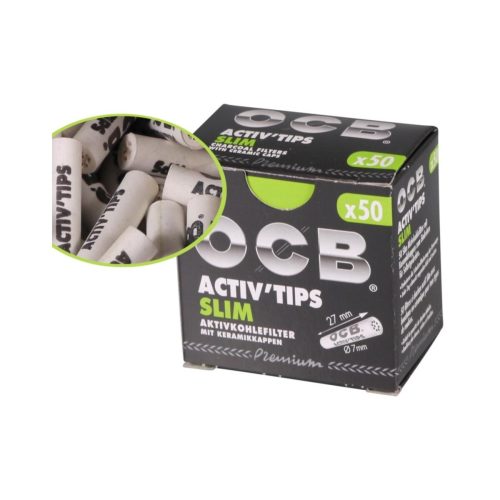 master-209 Φιλτράκια ενεργού άνθρακα OCB Activ Tips Slim 7 mm – 50 φίλτρα