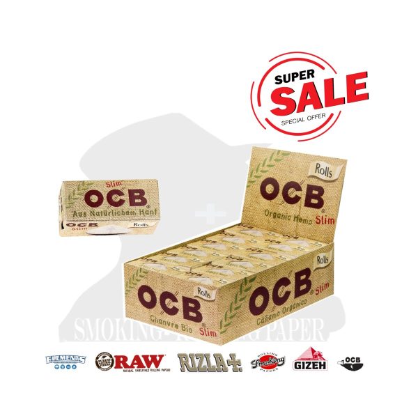 Χαρτάκια στριφτού σε ρολό OCB Organic Rolls Slim – 24 ρολά