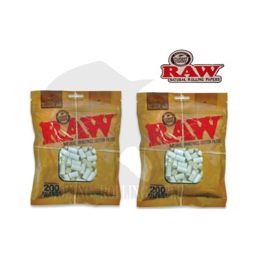 master-255 Φιλτράκια RAW Regular 8 mm από καθαρό βαμβάκι – 10 σακουλάκια των 200 φίλτρων