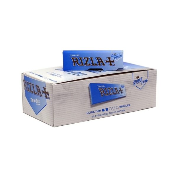 Rizla Sky Blue Regular Size Rolling Papers – Pack of 50 Booklets