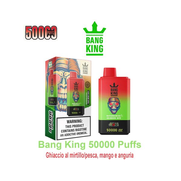 Bang King 50K Dual Flavor – 50.000 τζούρες – Blueberry Ice / Ροδάκινο Μάνγκο Καρπούζι