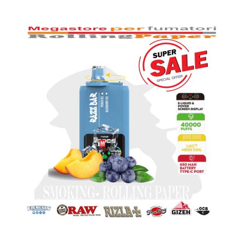 master-374 Razz Bar 40K – 40.000 τζούρες – Peach Ice / Blueberry Ice