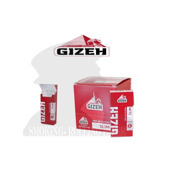 master-42 Φιλτράκια Gizeh Red Slim Pop-Up 6 mm – 10 θήκες των 102 φίλτρων