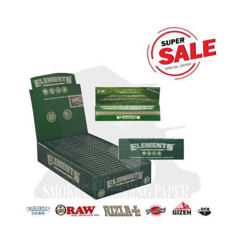 master-58 Χαρτάκια στριφτού Elements Fine Green Medium 1¼ – συσκευασία με 25 πακετάκια